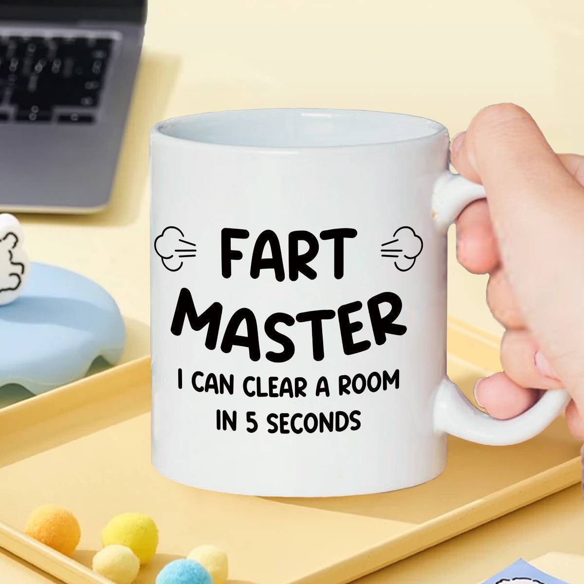 Vätertag Tasse mit Spruch – Lustige Geschenkidee für Männer, Fart Master, Humorvolle Kaffeetasse