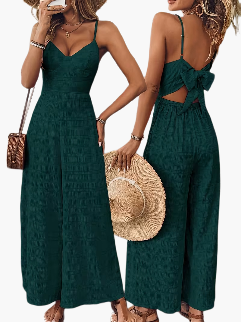 Damen Jumpsuit Elegant Sommer - Weit Bein Lässig für Alltag & Urlaub
