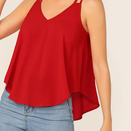 Damen Spaghettiträger Top mit lockerem Schnitt und modernem Design
