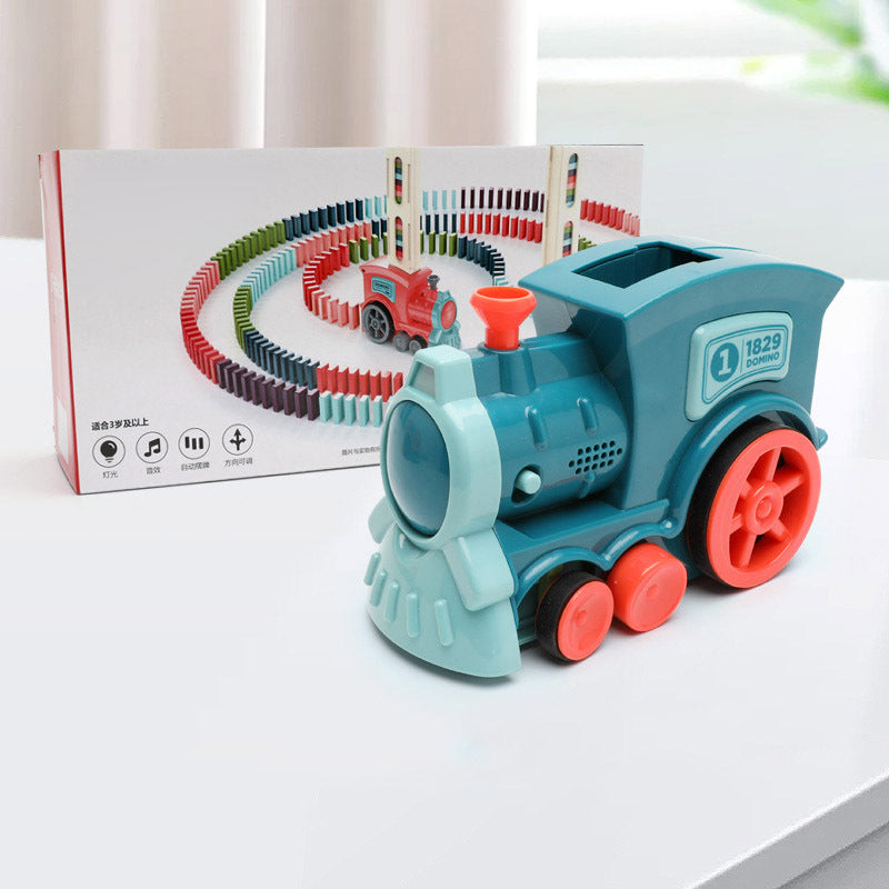 Domino Zug Spielzeug für Kinder – Kreatives Lernspiel, Automatischer Dominostein-Leger