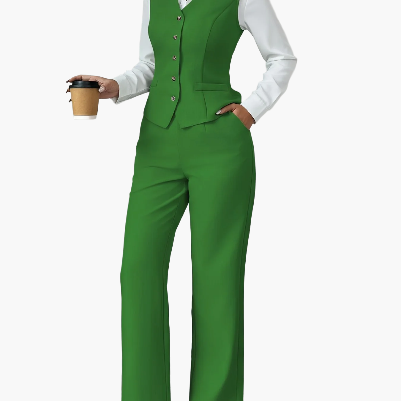 Damen Business Anzug Zweiteiler – Eleganter Büro Look mit Weste und Hose