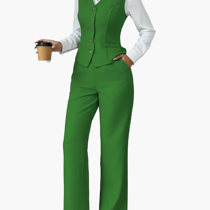 Damen Business Anzug Zweiteiler – Eleganter Büro Look mit Weste und Hose