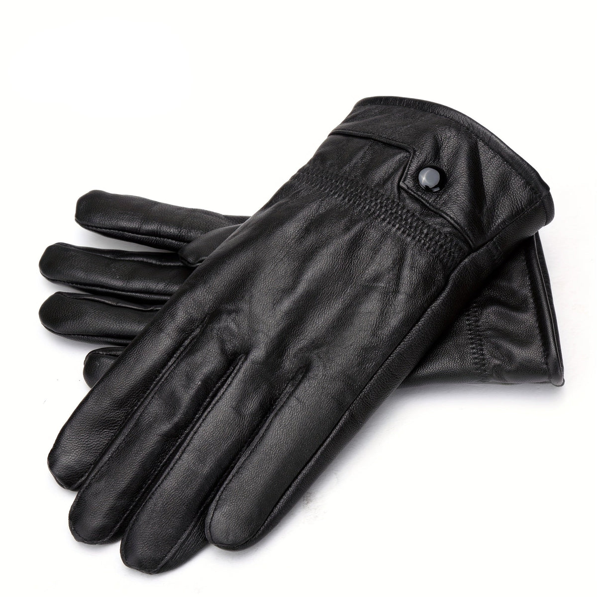 Schwarze Handschuhe Klassisch mit Gummizug am Handgelenk