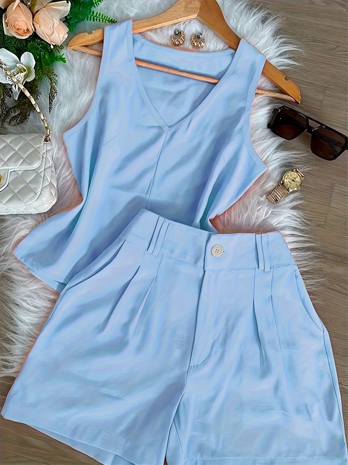 Damen Sommer Set – Elegantes Top und Shorts, Modischer Casual Look für Alltag & Urlaub