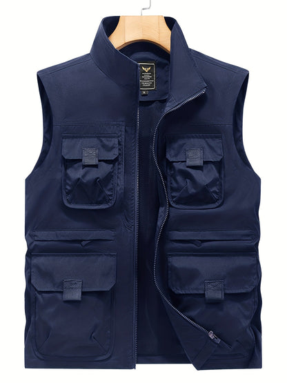 Herren Outdoor Weste mit Mehreren Taschen – Funktionelle Freizeit- und Angelweste