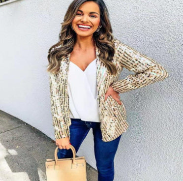 Eleganter Damen-Paillettenblazer für festliche Anlässe