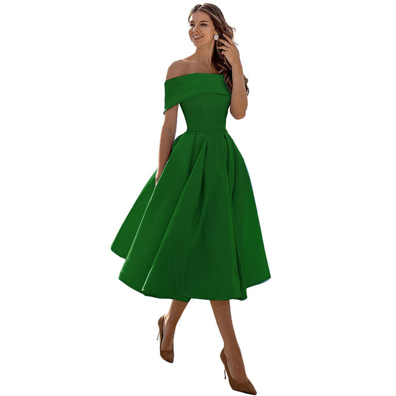 Elegantes Damen-Off-Shoulder-Abendkleid im klassischen Design