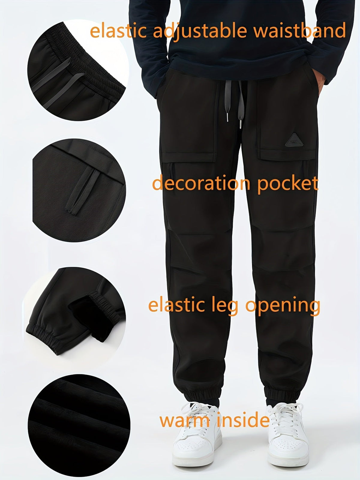 Herren Cargo Hose Winter gefüttert mit Tunnelzug