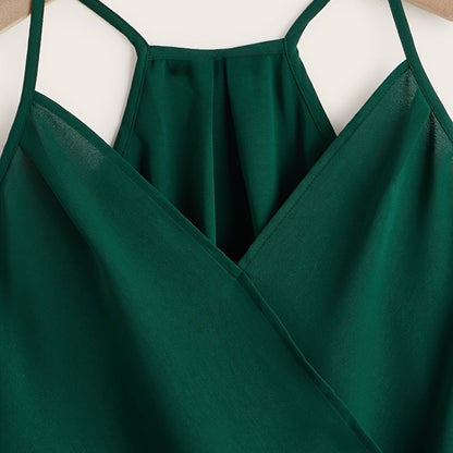 Damen Wickel-Top mit Drapierung und Halterneck – Modische Bluse für Freizeit und Büro
