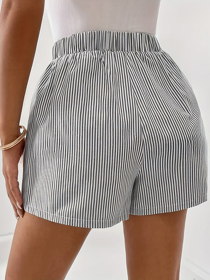 Damen Elegante Gestreifte Shorts für Alltag und Freizeit
