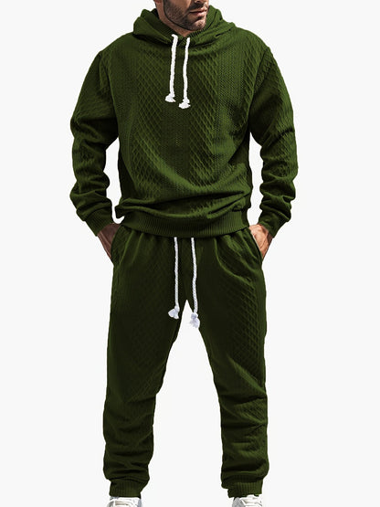 Herren Kapuzenpullover & Jogginghose Set Strukturiert Langarm Freizeitanzug Mehrfarbig