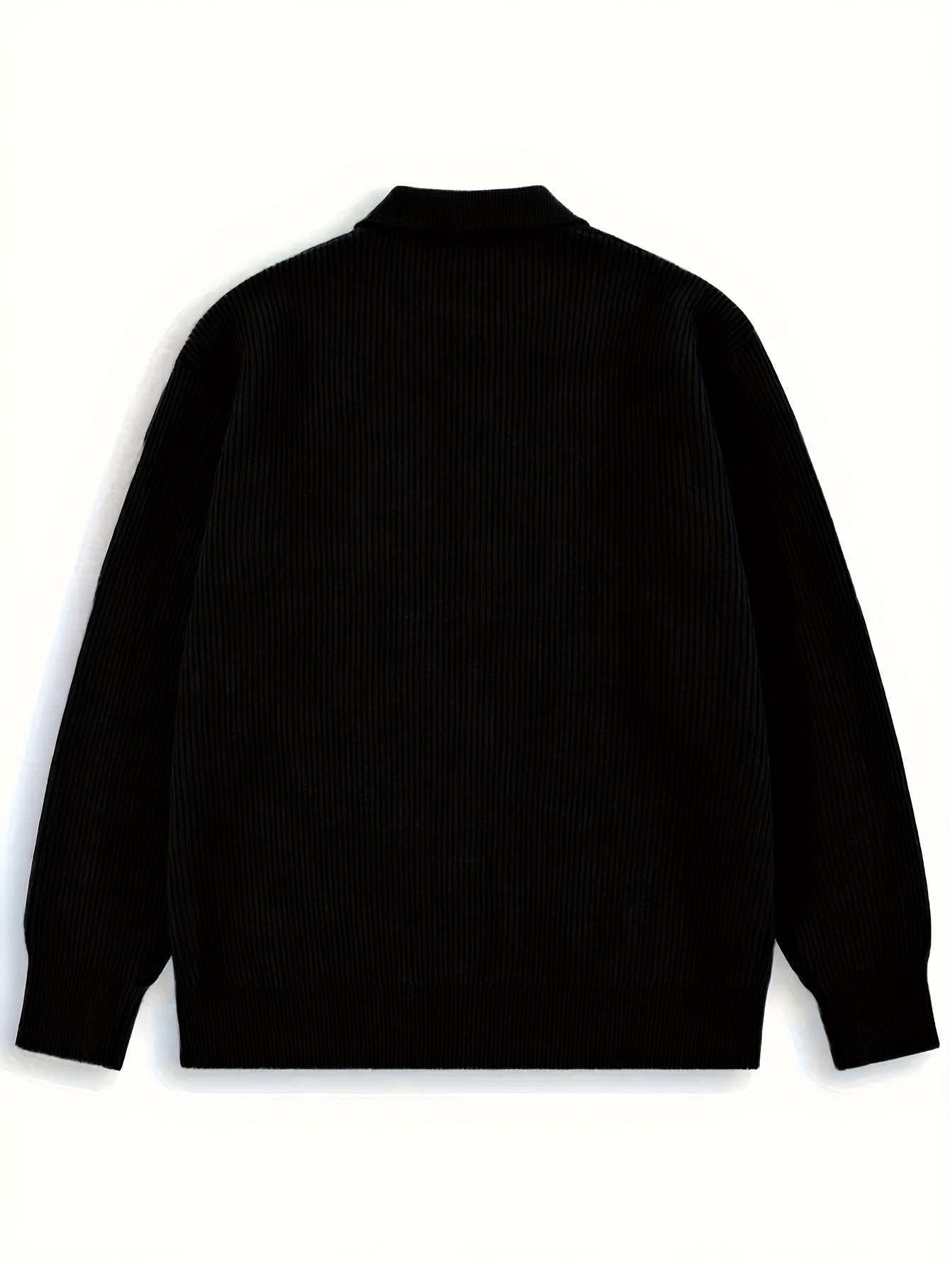 Gerippter Herren Cardigan mit Kragen und Knopfleiste, lässige Strickjacke für Männer