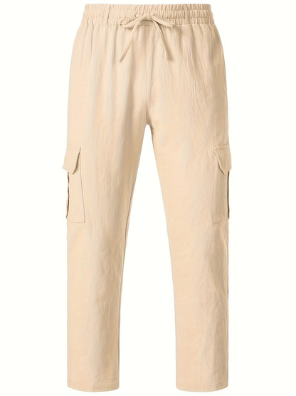 Herren Cargo-Loungehose mit weitem Bein und Kordelzug – Freizeit- und Strandstil