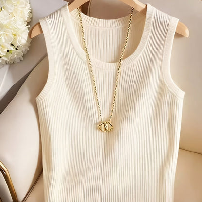 Damen Rippstrick Tanktop – Elegantes Basic für Alltag und Büro