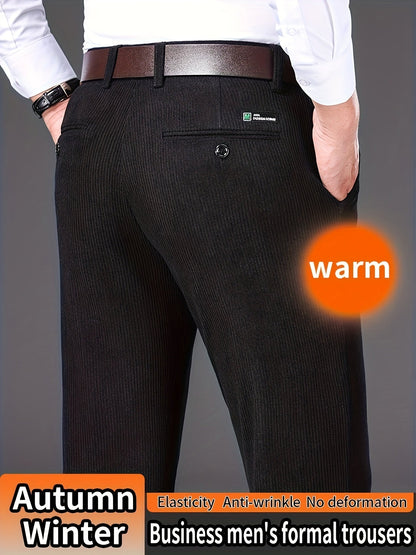 Herren Kordhose, gerade geschnitten, warm, Business Anzughose