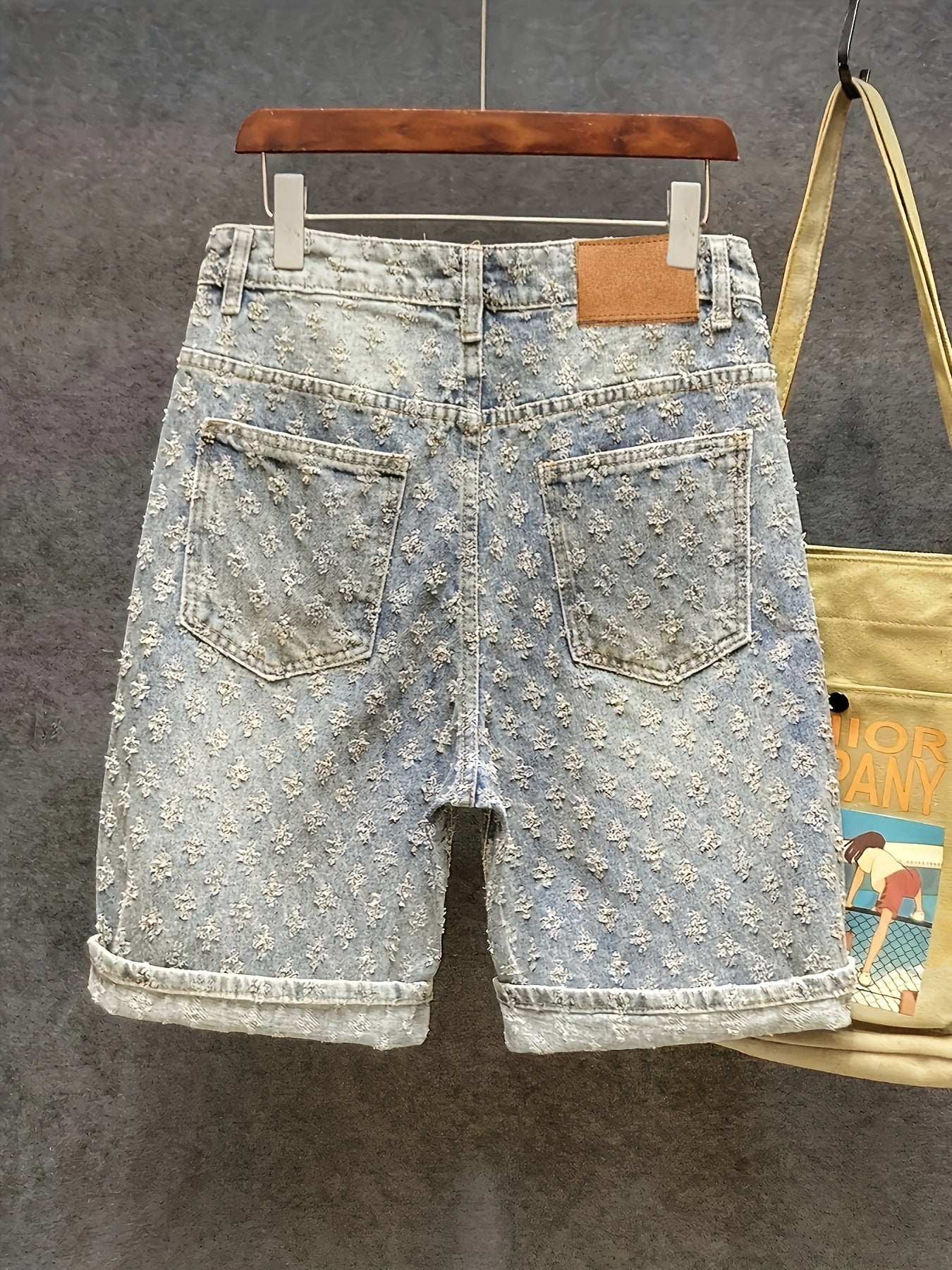 Herren Streetwear Denim Shorts im angesagten 3D-Blumen-Design – Lässige Bermudas für Alltag & Freizeit