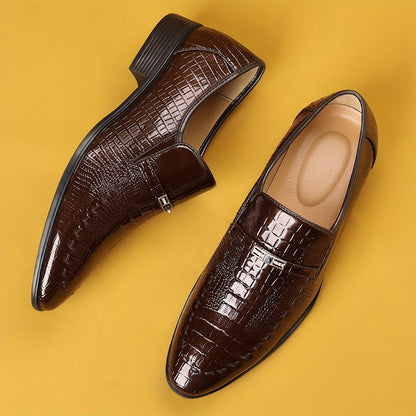 Herren Business Slipper – Elegante Loafer im Krokodilleder-Look für Büro und festliche Anlässe