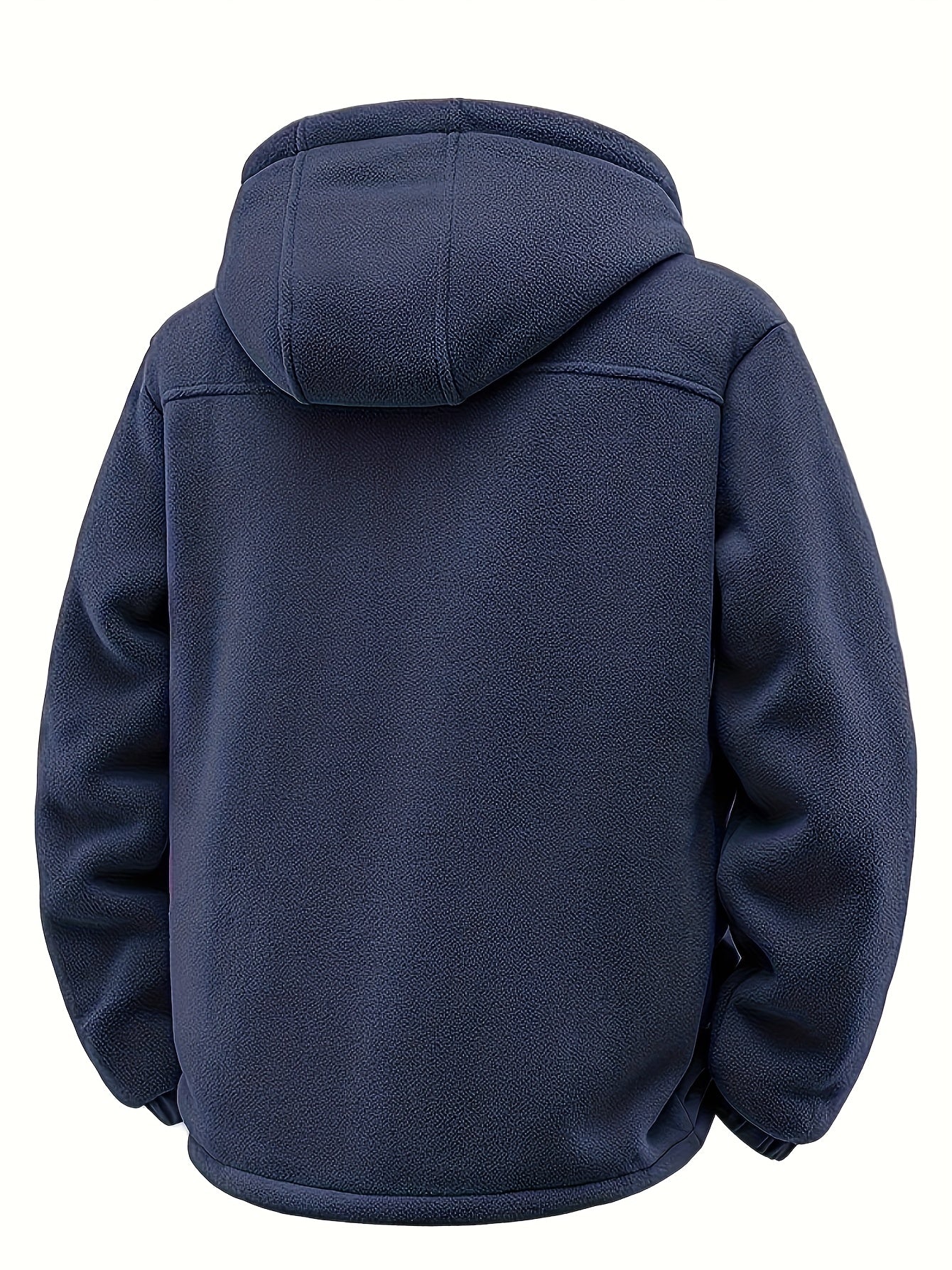 Herren Winterjacke mit Kapuze und Teddyfutter, Reißverschluss, warm