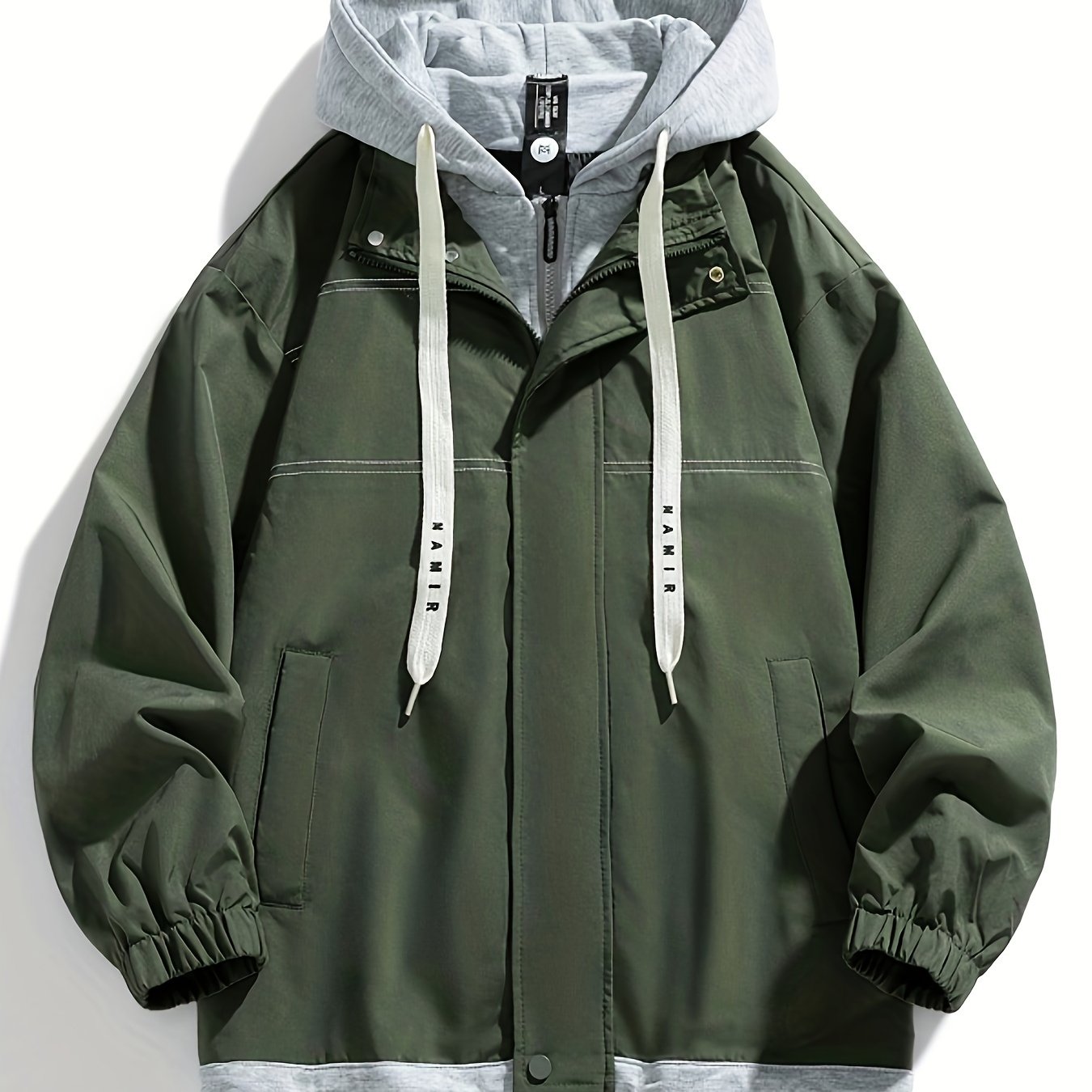 Unisex Jacke mit Kapuze und Reißverschluss, mehrfarbig