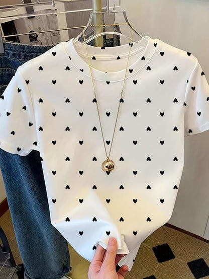 Damen Polka Dot T-Shirt – Modisches Freizeitshirt mit Punkten, ideal für Alltag und Büro