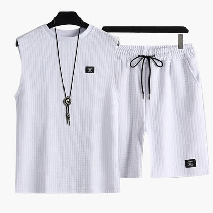 Herren Freizeit Tanktop-Set im modernen Karomuster – Sportlich & Bequem für Sommer und Alltag