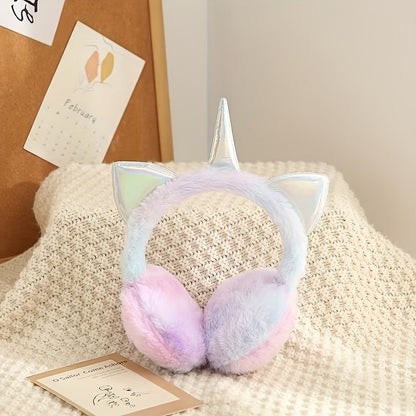 Bunte Einhorn Ohrenschützer für Kinder & Erwachsene, Weich & Flauschig