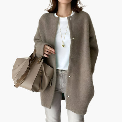 Damen Strickjacke im lässigen Oversize-Stil für Alltag und Büro
