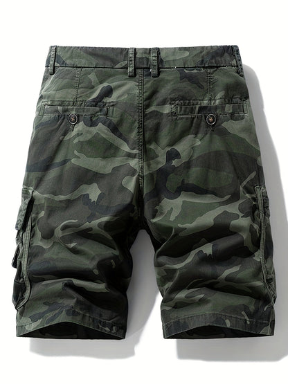 Herren Cargo-Shorts im Camouflage-Stil für Outdoor & Freizeit – Bequeme Cargoshorts mit großen Taschen