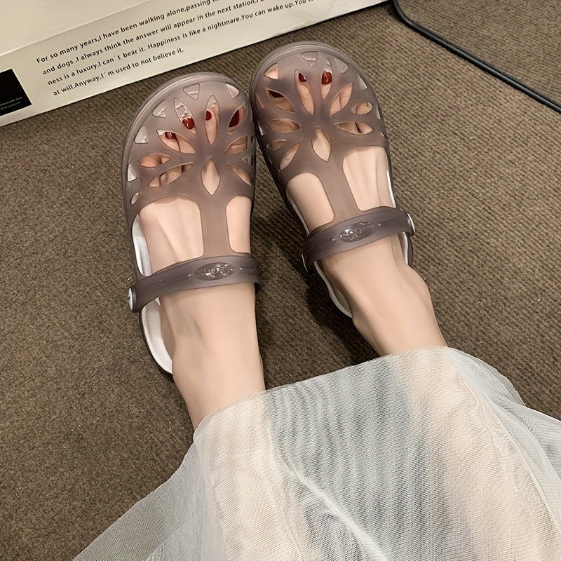 Damen Freizeit-Sandalen mit Cut-Out-Design und verstellbarem Riemen – Bequeme Sommerschuhe für Alltag & Urlaub