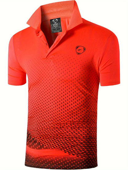 Herren Sport Polohemd mit modernem Grafikdesign – Perfekt für Training, Golf und Freizeit