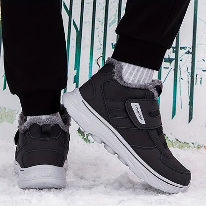 Unisex Winterstiefel mit Klettverschluss Fütterung Warm Schneestiefel Outdoor