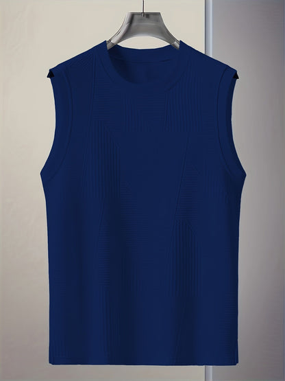 Herren ärmelloses Oberteil im modernen Struktur-Look – Casual Freizeit Tanktop