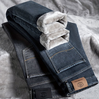 Jeans Herren gefüttert Winterhose aus Denim mit Teddyfutter