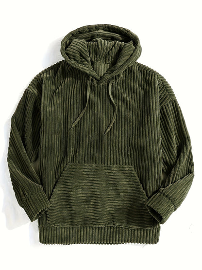 Unisex Hoodie Rippstrick Weicher Stoff Kapuzenpullover Kordelzug Kängurutasche