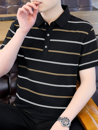 Herren Poloshirt mit Streifenmuster – Moderner Freizeit- & Business-Look