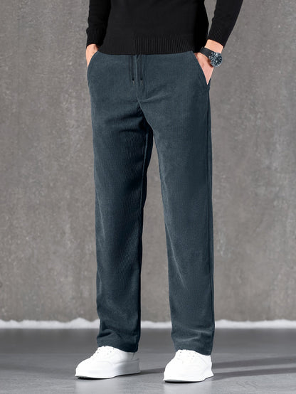 Cordhose Herren Winter warm gefüttert Jogginghose Schwarz