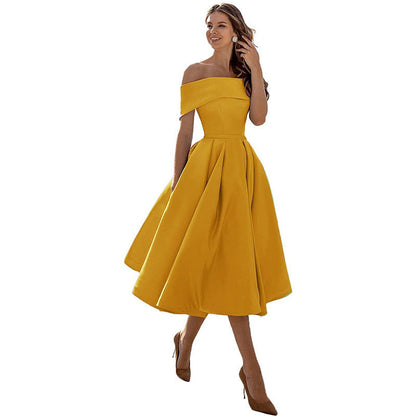 Elegantes Damen-Off-Shoulder-Abendkleid im klassischen Design