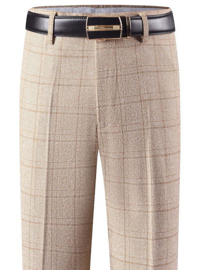 Herren Hose im Karomuster Anzughose Klassisch Elegante Freizeithose