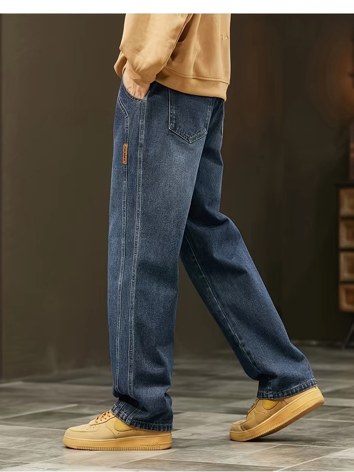 Herren Baggy Jeans im Retro Streetwear Stil – Weite Passform, Ideal für Freizeit und Alltag