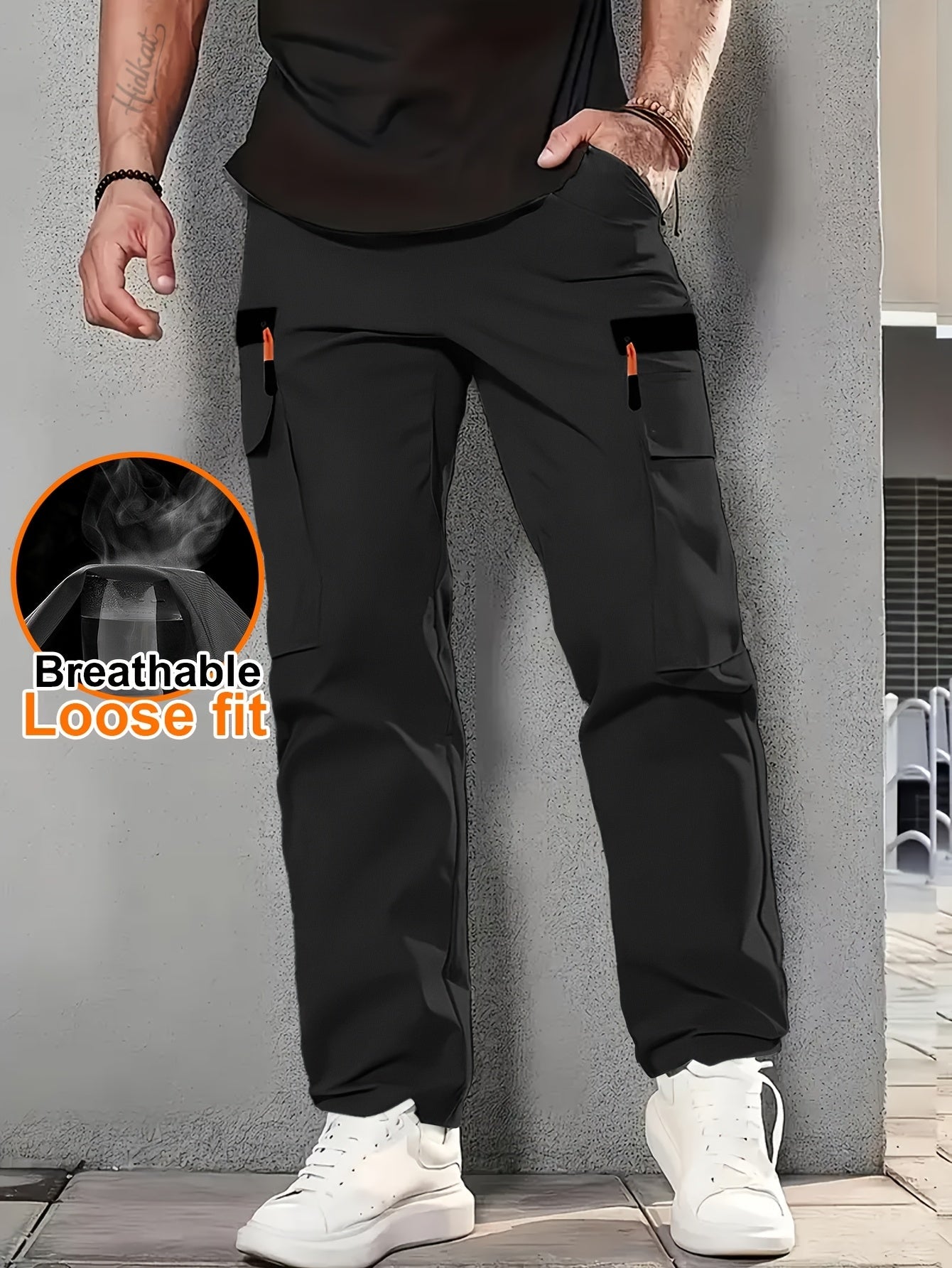 Herren Cargo Hose mit lockerem Schnitt, atmungsaktiv und vielseitig für Alltag und Outdoor