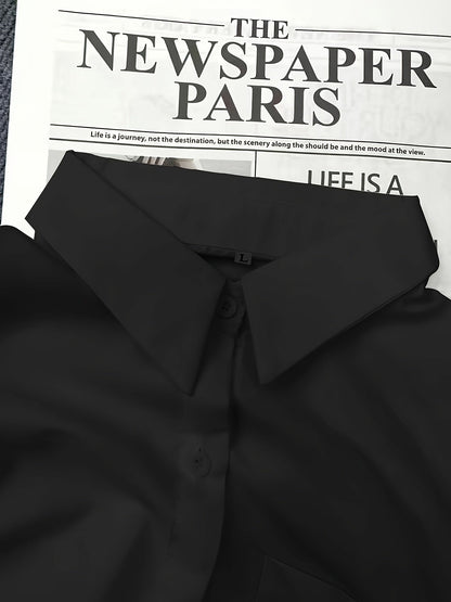 Damen Oversize Hemdblusenkleid mit lässigem Layer-Look – Ideal für Alltag und Büro