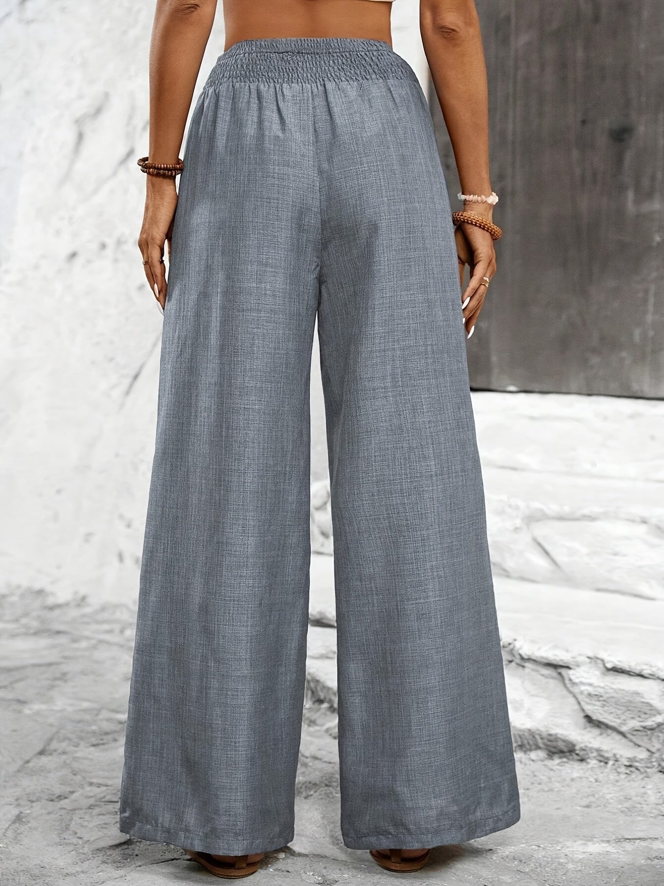 Damen Weite Freizeithose mit Elastikbund – Eleganter Stil für Alltag und Urlaub