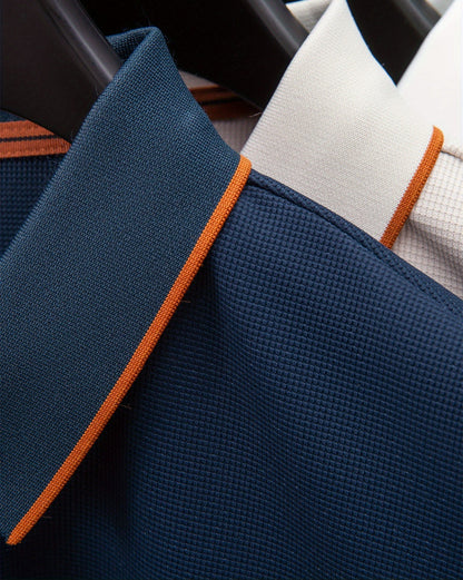 Herren Poloshirt mit Reißverschluss und Kontrastpaspel – Modernes Design für Freizeit und Business
