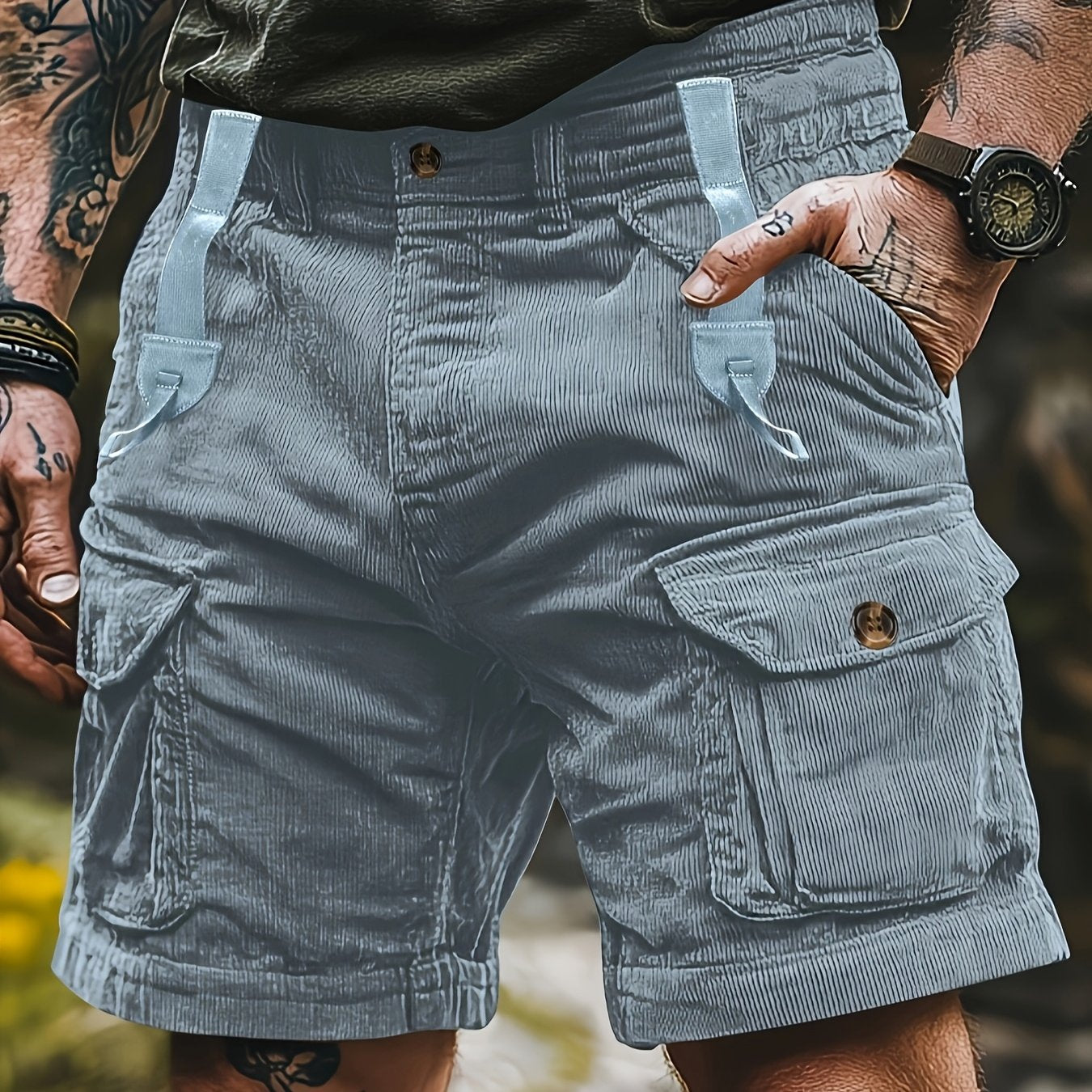 Herren Cargo Shorts Freizeit Outdoor mit Taschen – Robuster Utility-Look