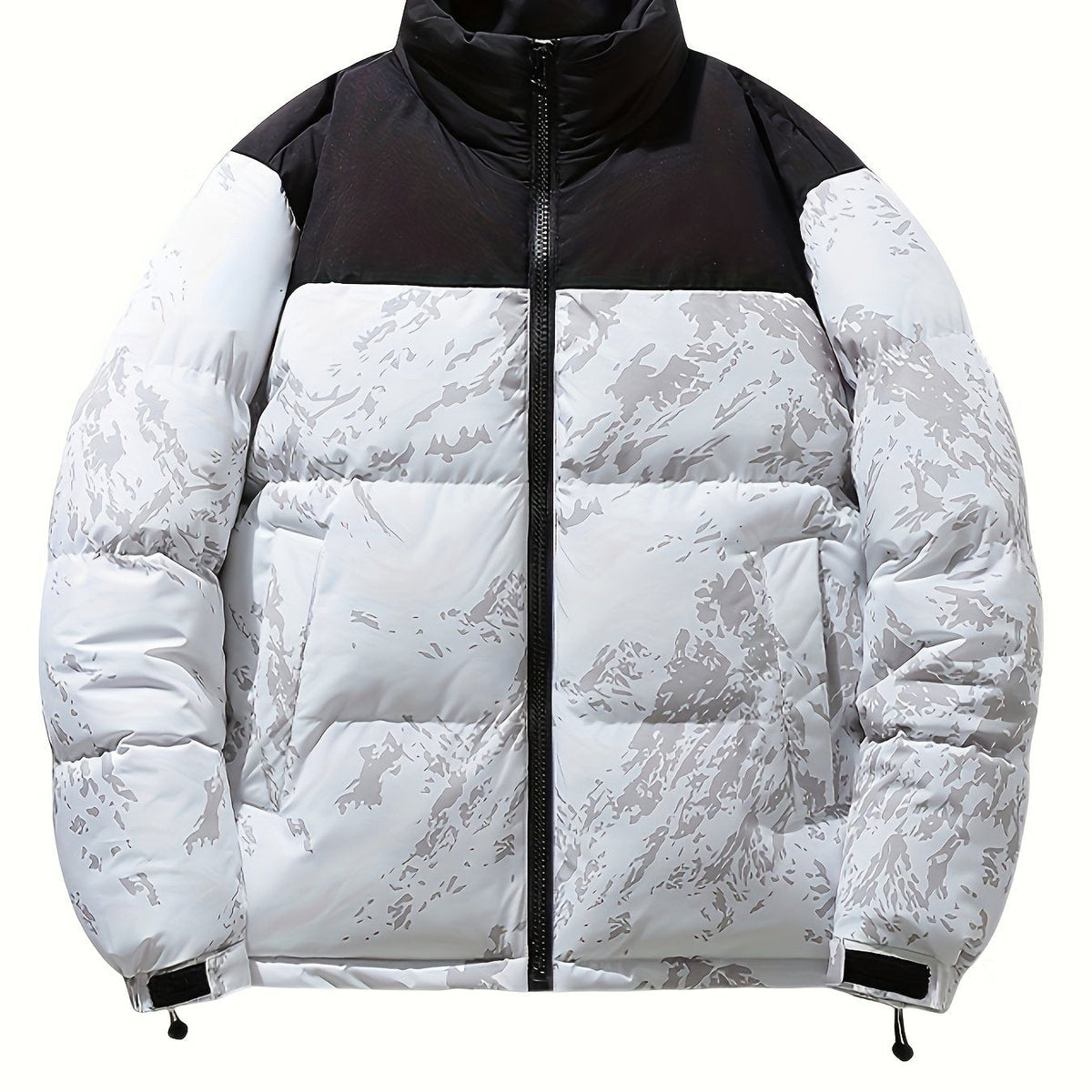Steppjacke Unisex Pufferjacke Winterjacke mit Muster und Stehkragen
