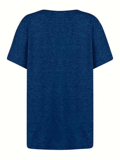Damen Shirt mit asymmetrischem Ausschnitt und Knopfdetails – Modisches Freizeit Oberteil
