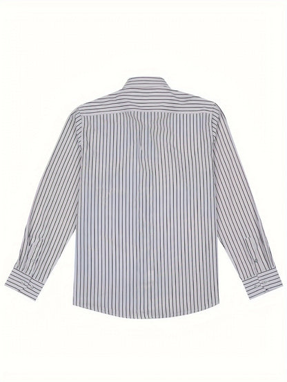 Herren Business-Freizeithemd mit modischen Streifen – Slim Fit, ideal für Büro und Alltag