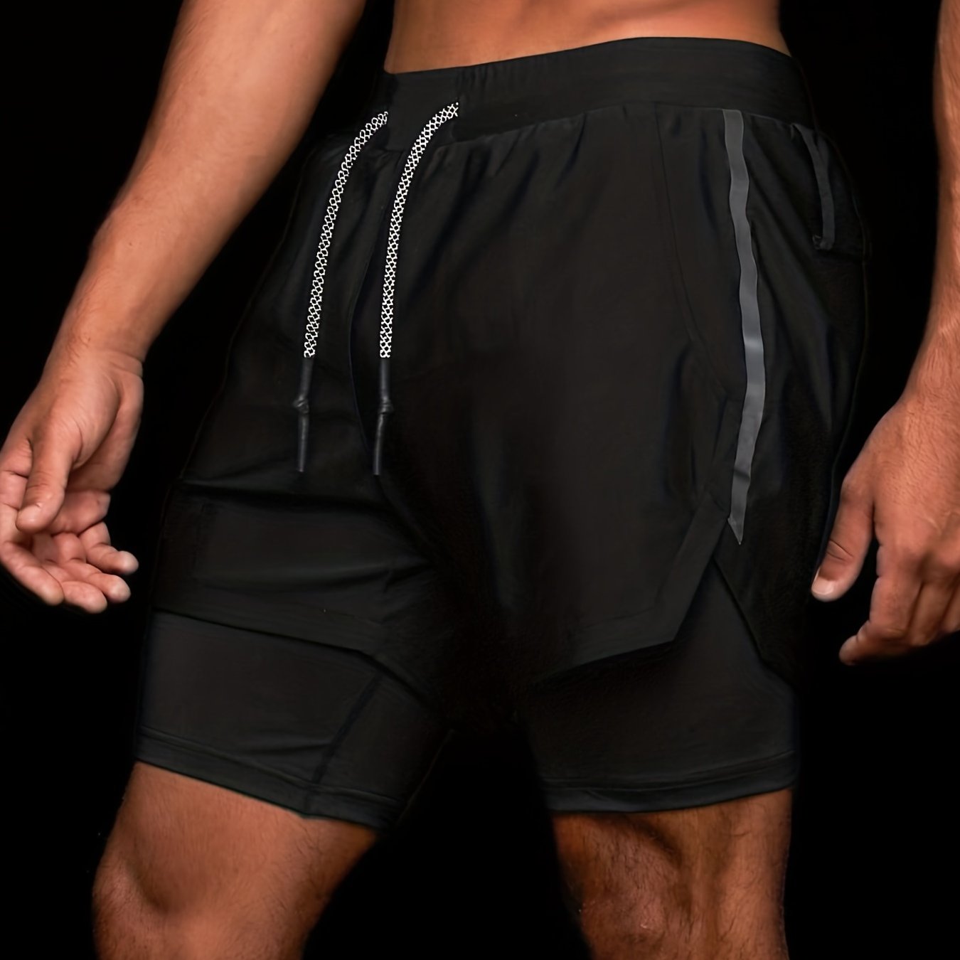 Herren Trainingsshorts mit Doppellage – Perfekt für Fitness, Laufen & Sport