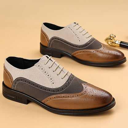 Herren Business Casual Brogue Schuhe – Klassische Schnürschuhe für Alltag & Büro