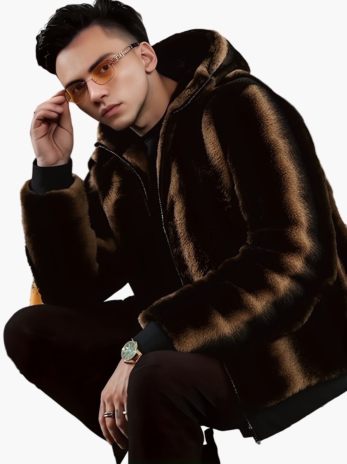 Herren Fleece Jacke mit Kapuze – Modische Winterjacke für Freizeit & Alltag – Warm & Stylisch